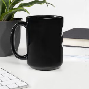 Schwarze glänzende Tasse